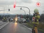 Kolizja na DK87 w Starym Sączu. Oberwała sygnalizacja